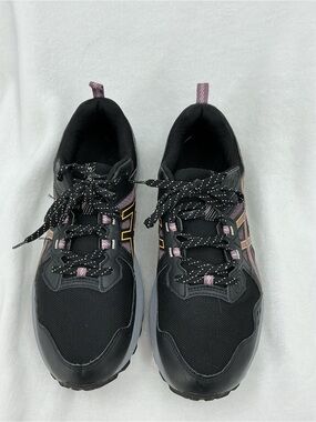 Asics Black Sneakers with Pink and Gold Accents B70
